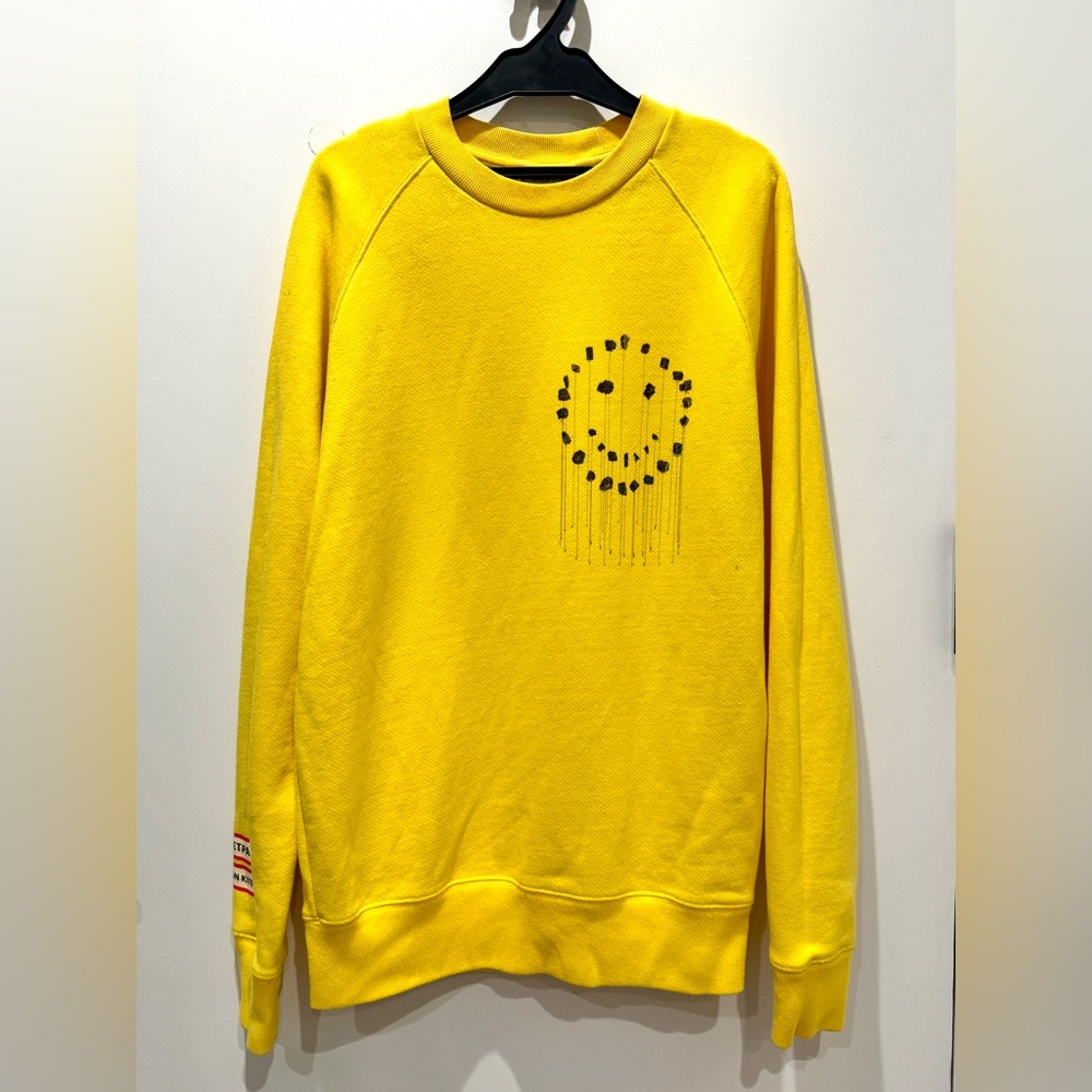 MAISON KITSUNE x TOILETPAPER Limited Edition Crewneck Sweatshirt Smiley Design